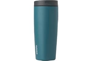 Owala SmoothSip Slider Insulated Stainless Steel Coffee Tumbler, Reusable Iced Coffee Cup, Hot Coffee Travel Mug, BPA Free 20 oz, Grey/Blue (High D...