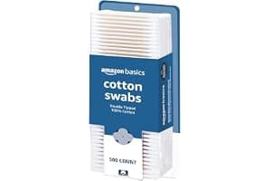 Amazon Basics Double-Tipped Cotton Swabs for Personal Hygiene and Baby Care, Cotton, Versatile, Baby Safe, 500 Count