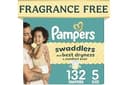 Pampers Swaddlers Diapers, Size 5 (20-37 lbs), 132 Count, Fragrance Free, Hypoallergenic, Absorbent, Pediatrician Recommended, Skin Safe