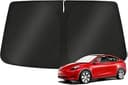 KUST Windshield Sun Shade for 2017-2026 Tesla Model Y/Model 3 Sunshade Accessories (Fit 2025-2026 Model Y Juniper / 2024 Model 3 Highland) Upgraded...