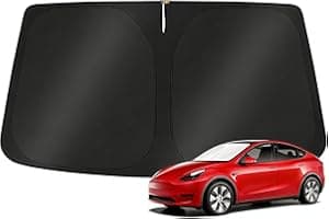 KUST Windshield Sun Shade for 2017-2026 Tesla Model Y/Model 3 Sunshade Accessories (Fit 2025-2026 Model Y Juniper / 2024 Model 3 Highland) Upgraded...