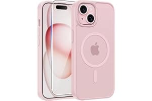 FNTCASE for iPhone 15/14/13 Case, Fit for Magsafe, Glass Screen Protector | Translucent Matte, Magnetic Phone Cases, 14FT Military Grade Drop Prote...