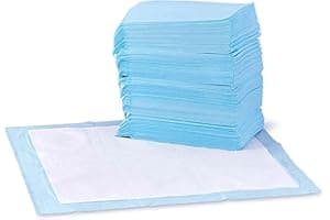 Amazon Basics Leak-Proof Dog and Puppy Potty Training Pee Pads with Quick-Dry 5-Layer Super Absorbent Design, Regular Size 22 x 22 inch, Blue & Whi...