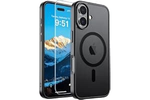SUPFINE Magnetic for iPhone 17 Case Black with Screen Protector | Translucent Matte Phone Cover, Compatible with MagSafe, Military Grade Drop Proof...