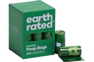 Earth Rated Dog Poop Bags on Refill Rolls, 270 Bags, Lavender | Guaranteed Leak Proof and Extra Thick Waste Bag Refill Rolls