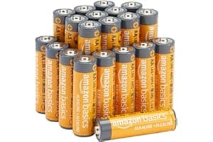 Amazon Basics 20-Pack AA Alkaline Batteries, 1.5 Volt, 10-Year Leak-Free Shelf Life, for Everyday and Household Devices