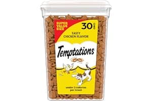 Temptations Classic Crunchy and Soft Cat Treats, Tasty Chicken, 30 oz | Under 2 calories per treat, crunchy outside & soft inside, resealable tub, ...