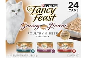 Purina Fancy Feast Gravy Lovers, Poultry & Beef Wet Cat Food, 3oz, 24-Pack | Variety Pack, grilled gourmet texture made with no artificial colors o...