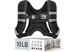 Zeerun Weighted Vest, 6lb/8lb/10lb/12lb/15lb/18lb/20lb/24lb/30lb for Men Women, Reflective Stripe Adjustable Buckle, Comfortable Durable Rucking Ve...