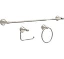 Delta Faucet Becker 3-Piece Bathroom Set, SpotShield Brushed Nickel, 18"/24" Towel Rack, Toilet Paper Holder, Ring BCK63-DN