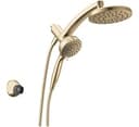 Delta 6-Setting PivotPro 3-in-1 Combination Shower Head with ProClean Spray, Brushed Gold Round Shower Head Rainfall with Handheld Spray, 1.75 GPM,...