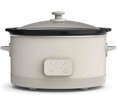 bella 6.0 Qt Programmable Slow Cooker, Ceramic Nonstick Coating, Adjustable Temperature & Cooking Times, Dishwasher Safe Stoneware Pot & Tempered G...