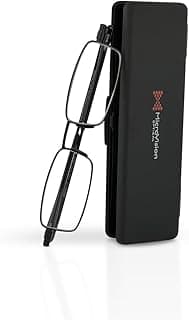 Flat Folding Reading Glasses With Compact Case For Women and Men, Slim, Foldable Frame Eyeglasses