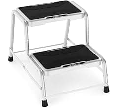 HBTower 2 Step Stool, Stepping Stools for Adults Kids with Non-Slip Rubber Feet, Heavy Duty Step Stools for Bedroom Kitchen Bathroom, Bed Steps for...