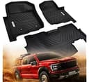 All Weather Floor Mat for 2010-2014 Ford F-150 SuperCrew/Crew Cab with Bucket Seat, TPE Car Mat Full Set Front & Rear 3PCS,Custom Fit F150 Floor Liners - Anti-Slip Waterproof Odorless Easy Clean