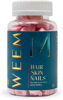 WEEM Hair Skin and Nails Gummies - Supports Healthy Hair - Vegan biotin Vitamins for Women & Men Supports Faster Hair Growth, Stronger Nails, Healt...