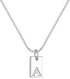 Initial Necklaces for Women Silver Plated Letter Necklace Dainty Waterproof Pendant Necklace Personalized Gifts Trendy Silver Jewelry