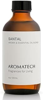 AromaTech Santal Aroma Essential Oil Blend: Luxury Hotel Inspired Aromatherapy with Amber, Vanilla, Cedar & Sandalwood for Ultrasonic Diffusers (4 ...