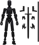 MerryXD T13 3D Action Figure,Assembly Completed Dummy Nova Titan Lucky 13 Action Figure 3D Printed Multi-Jointed Movable Toy Black