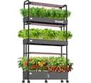 Growell 90-Pod Hydroponics Growing System, Large Vertical Hydroponic Garden with Smart Full-Spectrum Grow Lights, Auto Circulating Water, Mobile In...