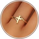 Chunky Gold Statement Rings for Women 14K Gold Silver Tone Non Tarnish Cute Puffy Dome Croissant Thumb Band High Polished Smooth Comfort Fit Size 5-10