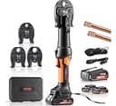VEVOR Press Tool, 18V Electric Pipe Crimping Tool for 1/2", 3/4", 1" Copper Pipes, Press Tool Kit Compatible with ProPress - with 3 VUS Press Jaws, 2pcs 2AH Battery, Fast Charger & Carrying Case