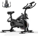CURSOR FITNESS Exercise Bike, Quiet Belt Drive Stationary Bike for Home with 0-100 Resistance & App, 300 LB High Carbon Steel Training Bike, Indoor...