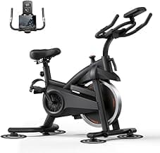 CURSOR FITNESS Exercise Bike, Quiet Belt Drive Stationary Bike for Home with 0-100 Resistance & App, 300 LB High Carbon Steel Training Bike, Indoor...