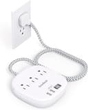 Travel Essentials, 22.5W/4.5A Flat Plug Power Strip, 6 Ft Extension Cord | 3 Outlets 4 USB Ports(2 USB C) Desktop Charging Station, Power Strip No ...