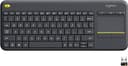 Logitech K400 Plus Wireless Touch TV Keyboard with Easy Media Control and Built-in Touchpad, HTPC Keyboard for PC-Connected TV, Windows, Android, ChromeOS, Laptop, Tablet - Black