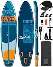 11’×34"×6" Extra Wide Inflatable Stand Up Paddle Board, Sup Board with Removable Fins, Backpack, Floating Paddle, Safety Leash, Floating Phone Case...