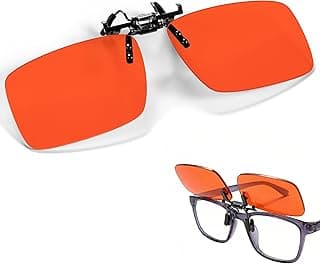 Clip On Blue Light Blocking Glasses for Men Women, Flip-Up Design to Wear Over Prescription Glasses for Computer Gaming, Anti UV Blue Light Filter ...