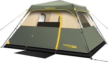 FanttikOutdoor Camping Tent 4/6/8/10 Person Instant Cabin Tent Setup in 60 Seconds with Rainfly & Windproof Portable with Carry Bag for Family Camp...
