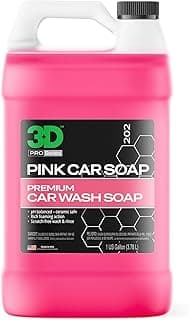 3D Pink Car Soap – 1 Gallon |pH Neutral Car Wash Soap with High Suds & Cherry Scent | Scratch-Free, High Gloss Shine | Safe on Wax & Sealants | Wee...