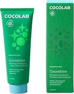 Cocoshine Teeth Whitening Toothpaste by Cocolab, Nano-Hydroxyapatite Toothpaste, Non-Fluoride with Xylitol and Coconut Oil, Gently Formulated for S...