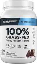 Transparent Labs Grass-Fed Whey Protein Isolate - Naturally Flavored, Gluten Free Whey Protein Powder with 28g of Protein per Serving & 9 Amino Aci...