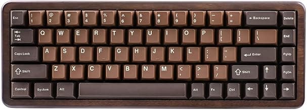 YUNZII WOOD68 Wireless Mechanical Keyboard,65% Layout Wood Gaming Keyboard, BT/2.4G/USB-C,RGB Backlit Tray Mount Hot-swap Keyboard with PBT Dye-Sub...