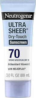 Neutrogena Ultra Sheer Dry-Touch Sunscreen Lotion SPF 70, Broad Spectrum, Water Resistant 80 Min, Oil-Free, Oxybenzone-Free, Non-Comedogenic, Matte...