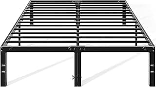 OLIXIS Metal Queen Bed Frame - 14in High with Storage Space, No Box Spring Needed with Sturdy Steel Slat Support, 2200LBS Heavy Duty for Easy Assem...