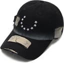 Star Patch Distressed Baseball Cap Cotton Camo Panel Dad Hat Vintage Streetwear Hat Unisex