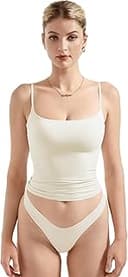 Women Double Line Square Neck Tank Top Summer Y2K Going Out Basic Cami Shirt
