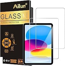 Ailun Screen Protector for iPad 11th A16 2025 [11 Inch] / 10th Generation 2022 [10.9 Inch], Tempered Glass [Face ID & Apple Pencil Compatible] Ultr...