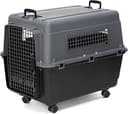 SportPet Airline Compliant Large Travel Dog Kennel - Durable Plastic Airline Pet Carrier w/Removable Wheels & Food Bowls, Collapsible Indoor/Outdoo...