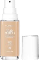 L'Oreal Paris True Match Super-Blendable Foundation, Medium Coverage Liquid Foundation Makeup, N3, Light Medium, 1 Fl Oz