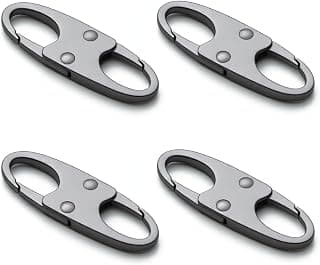 zelin Anti Theft Zipper Clips, Travel Essentials, Carabiner, 4Pcs Grey | Elegant Zinc Alloy Zipper Pull Locks, Airplane Gadgets and Travel Accessor...