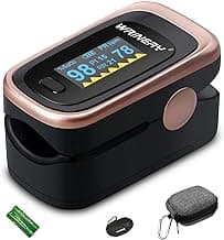 Oxygen Saturation Monitor, Wrinery Premium Pulse Oximeter Fingertip, Oxygen Monitor, O2 Saturation Monitor, OLED Portable Oximetry with Batteries, ...