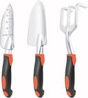 Garden Tools Set, 3 Pack Heavy Duty Gardening Tools Set Include Garden Shovel, Transplant Trowel and Hand Rake with Ergonomic Handle, Aluminum Allo...
