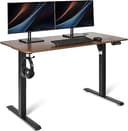 Amazon Basics Electric Standing Desk, Height Adjustable Home Office Desk, Black/Walnut Effect