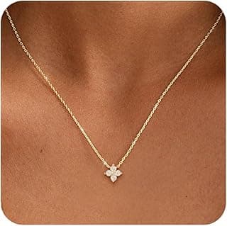 Birthstone Gold Necklaces for Women Dainty Non Tarnish 14K Gold Plated Diamond Necklace Cubic Zirconia Pendant Necklaces Women Gold Trendy Jewelry ...