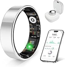 Smart Health Ring, Featuring Stress and Sleep Monitoring Functions, Compatible with iOS and Android,Waterproof Fitness Tracker for Women & Men, No ...